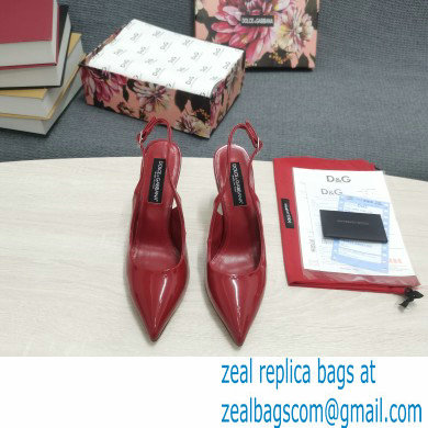 Dolce  &  Gabbana Heel 10.5cm Slingbacks Patent Red with DG Heel 2022